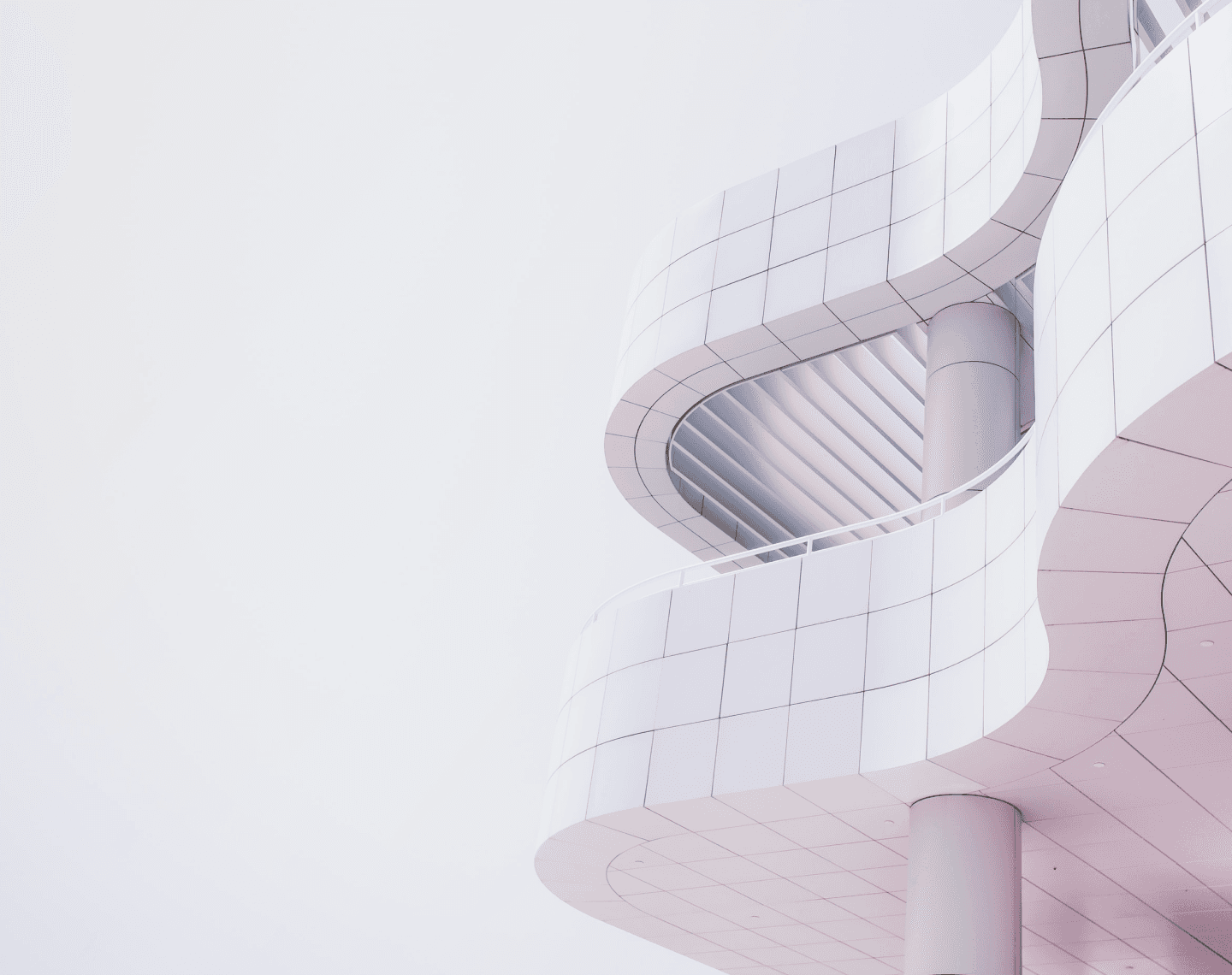 Modern curvy building facade
